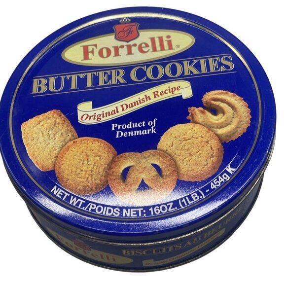 forrelli empty tin only trinket storage blue round decor organizer 7.5x2.5" READ - Picture 1 of 6